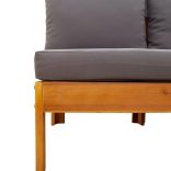 9 részes tömör akácfa kerti kanapészett párnákkal