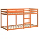 viaszbarna tömör fenyőfa emeletes ágy 90x200 cm