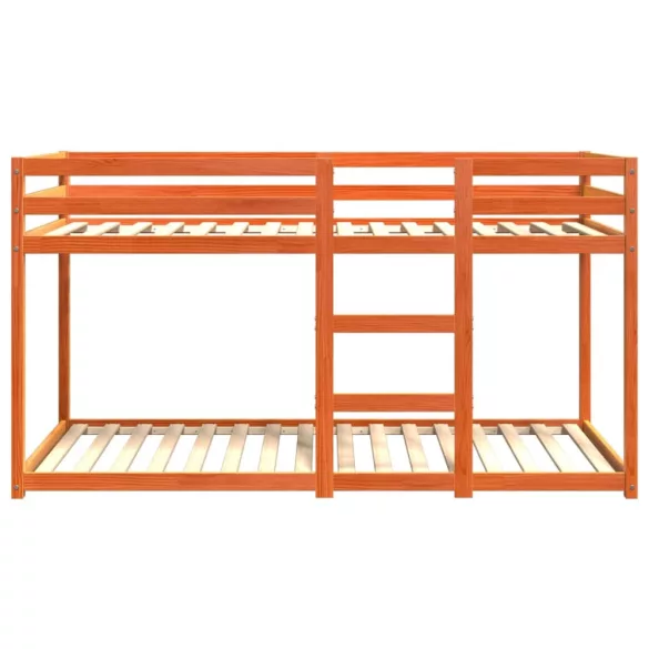 viaszbarna tömör fenyőfa emeletes ágy 90x200 cm