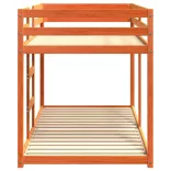 viaszbarna tömör fenyőfa emeletes ágy 90x200 cm