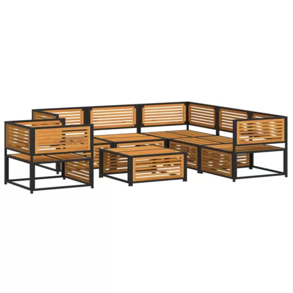 7 részes tömör akácfa kerti ülőgarnitúra párnákkal