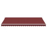 burgundi vörös automata kihúzható LED-es napellenző 500x300 cm