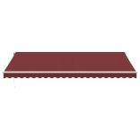 burgundi vörös automata kihúzható LED-es napellenző 500x350 cm