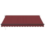 burgundi vörös kézzel kihúzható LED-es napellenző 400 x 350 cm