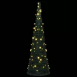 zöld elővilágított pop-up mű zsinórkarácsonyfa 150 cm