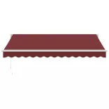 burgundi vörös kézzel kihúzható napellenző 350 x 250 cm