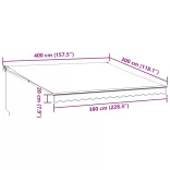 burgundi vörös kézzel kihúzható napellenző 400 x 300 cm