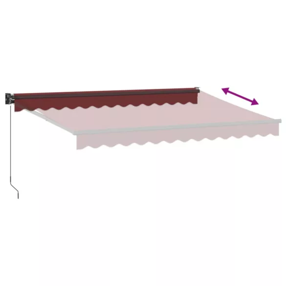 burgundi vörös kézzel kihúzható napellenző 350 x 250 cm