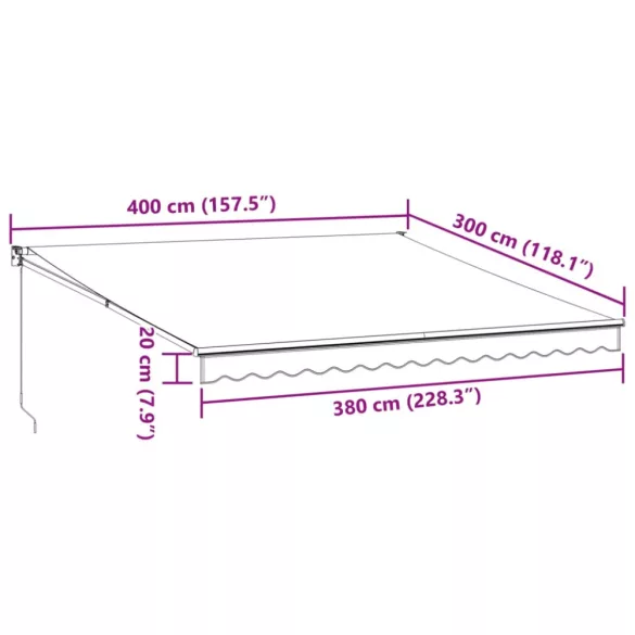 burgundi vörös kézzel kihúzható napellenző 400 x 300 cm