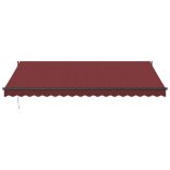 burgundi vörös kézzel kihúzható napellenző 450 x 300 cm