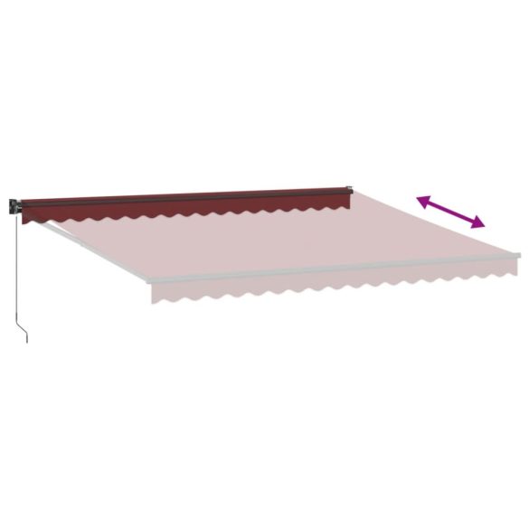 burgundi vörös kézzel kihúzható napellenző 450 x 300 cm