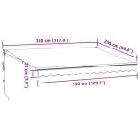 burgundi vörös automata behúzható napellenző 350 x 250 cm