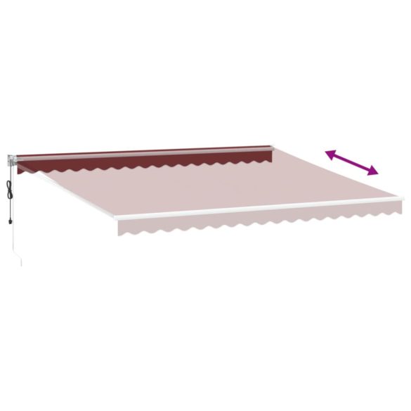 burgundi vörös automata behúzható napellenző 450 x 300 cm