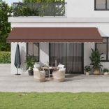 barna kézzel kihúzható LED-es napellenző 600 x 350 cm