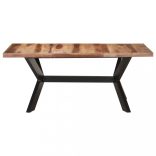 tömör fa étkezőasztal mézszínű felülettel 180 x 90 x 75 cm