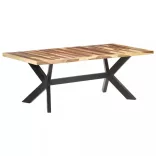 tömör fa étkezőasztal mézszínű felülettel 200 x 100 x 75 cm