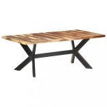 tömör fa étkezőasztal mézszínű felülettel 200 x 100 x 75 cm