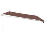 barna kézzel kihúzható napellenző 500 x 300 cm