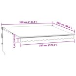 barna automata kihúzható napellenző 350 x 250 cm