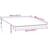 barna automata kihúzható napellenző 400 x 300 cm