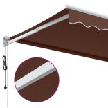 barna automata kihúzható napellenző 450 x 300 cm