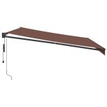 barna automata kihúzható napellenző 450 x 300 cm