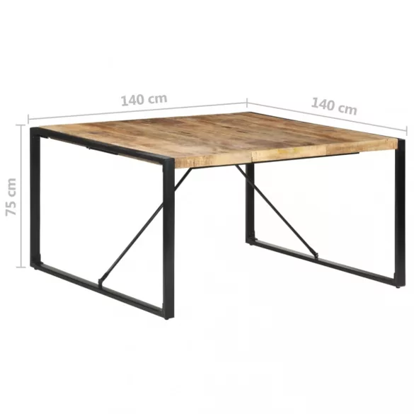 nyers mangófa étkezőasztal 140 x 140 x 75 cm