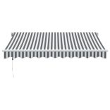 antracitszürke-fehér automata kihúzható napellenző 300x250 cm