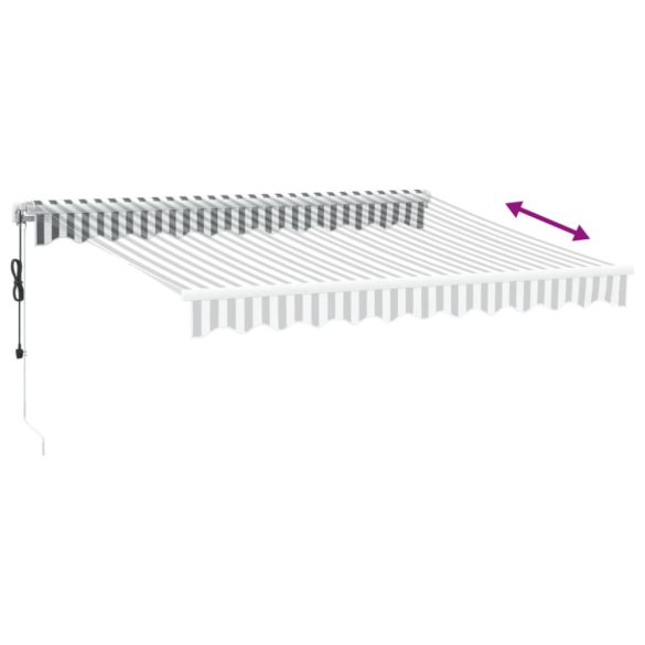 antracitszürke-fehér automata kihúzható napellenző 300x250 cm