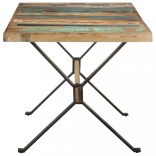 tömör újrahasznosított fa étkezőasztal 160 x 80 x 76 cm