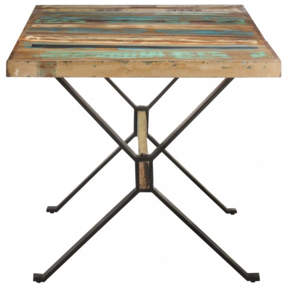 tömör újrahasznosított fa étkezőasztal 160 x 80 x 76 cm