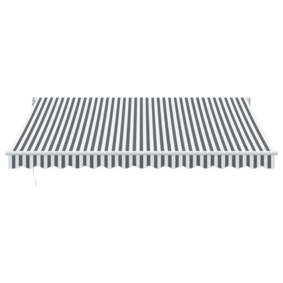 antracit és fehér szövet és alumínium behúzható napellenző 4x3m
