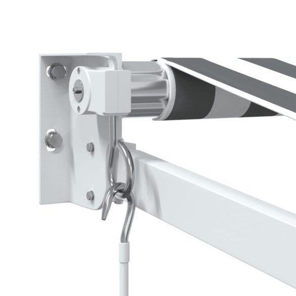 antracit és fehér szövet és alumínium behúzható napellenző 4x3m