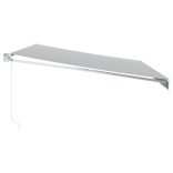 antracit és fehér szövet és alumínium behúzható napellenző 5x3m