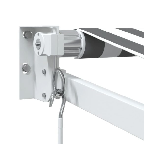 antracit és fehér szövet és alumínium behúzható napellenző 5x3m