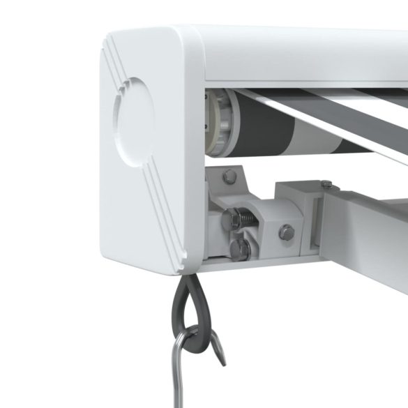 antracit és fehér szövet és alumínium behúzható napellenző 5x3m