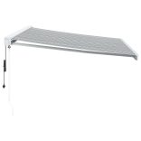 antracit és fehér szövet és alumínium behúzható napellenző 4x3m