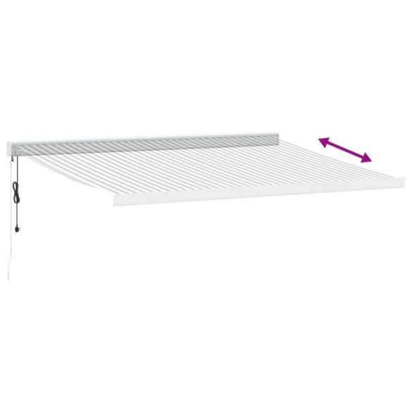 antracit és fehér szövet és alumínium behúzható napellenző 4x3m