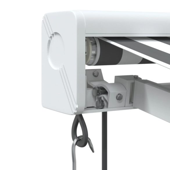 antracit és fehér szövet és alumínium behúzható napellenző 4x3m