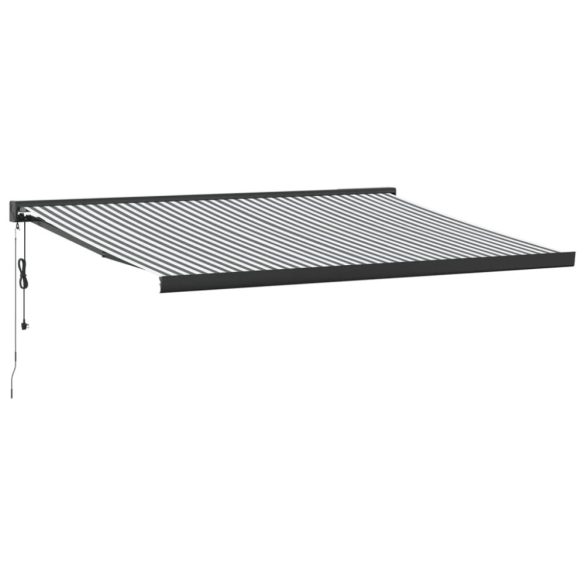 antracit és fehér szövet és alumínium behúzható napellenző 4x3m