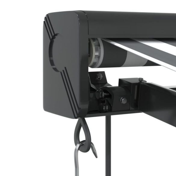 antracit és fehér szövet és alumínium behúzható napellenző 4x3m