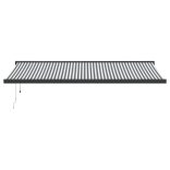 antracit és fehér szövet és alumínium behúzható napellenző 5x3m