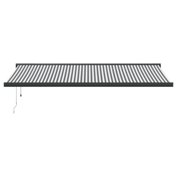 antracit és fehér szövet és alumínium behúzható napellenző 5x3m