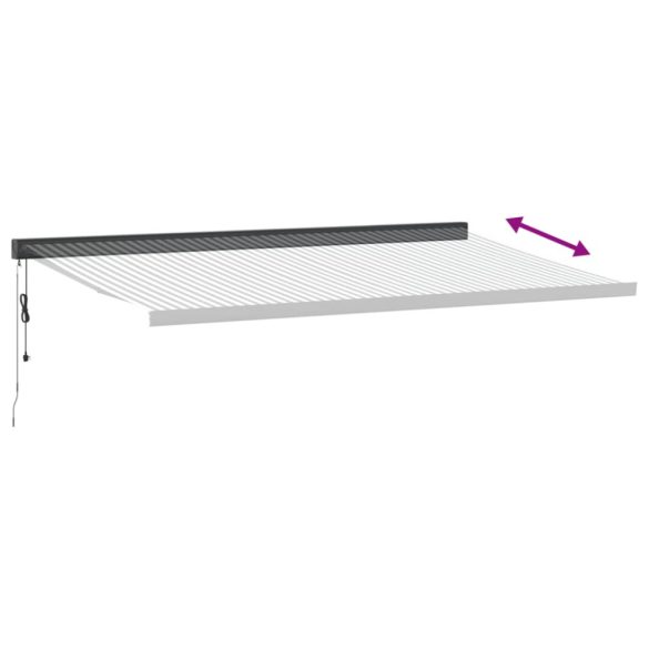 antracit és fehér szövet és alumínium behúzható napellenző 5x3m