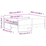 tömör fenyőfa ágy matrac nélkül 200 x 200 cm