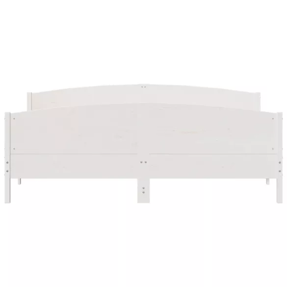 fehér tömör fenyőfa ágy matrac nélkül 200 x 200 cm