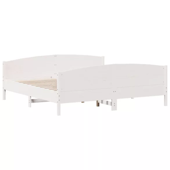 fehér tömör fenyőfa ágy matrac nélkül 200 x 200 cm