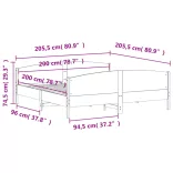 fehér tömör fenyőfa ágy matrac nélkül 200 x 200 cm