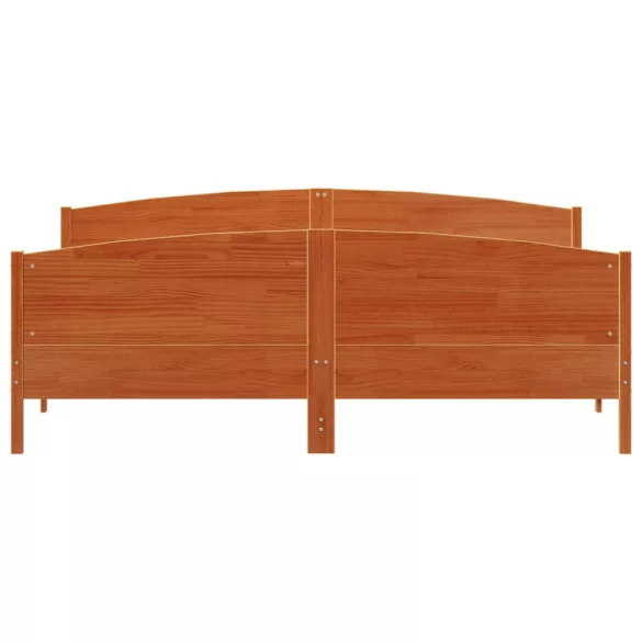 viaszbarna tömör fenyőfa ágy matrac nélkül 200 x 200 cm