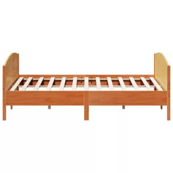 viaszbarna tömör fenyőfa ágy matrac nélkül 200 x 200 cm